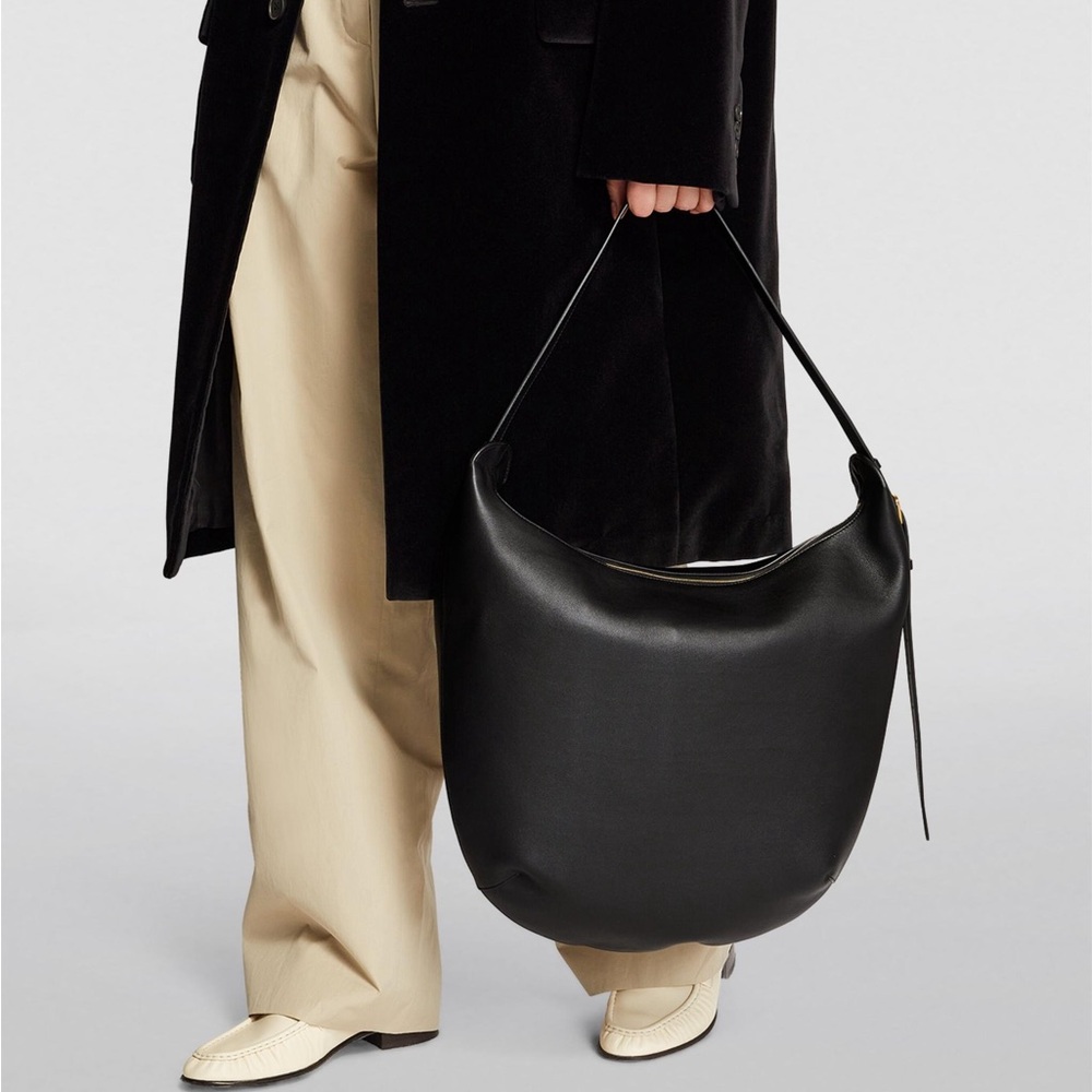 The Row Black Allie Hobo Bag with Gold Hardware